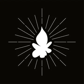 Retro fire silhouette logo 스톡 일러스트
