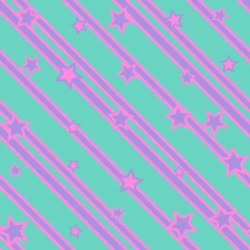 Retro five-pointed stars striped repeating pattern Stock Illustration