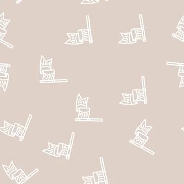 Retro flag line vector seamless pattern Stock Illustration