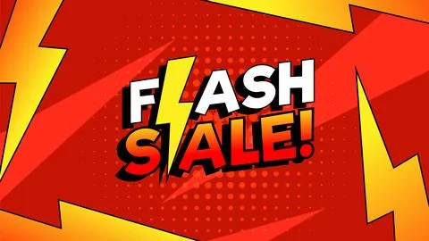 Retro Flash Sale: Comic Style Lightning Border Stock Illustration