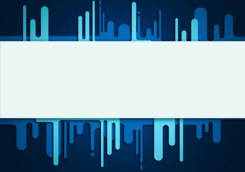 Retro flat dark blue disco striped banner with place for text Stock Illustration