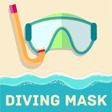 Retro flat diving mask concept. vector illustration design Stock Illustration