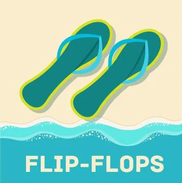 Retro flat flip-flop icon concept. vector illustration design Stock Illustration