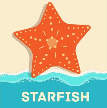 Retro flat starfish icon concept. vector illustration design Illustrazione stock