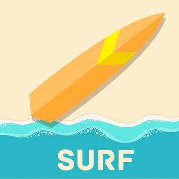 Retro flat surf concept. vector illustration design Stock Illustration
