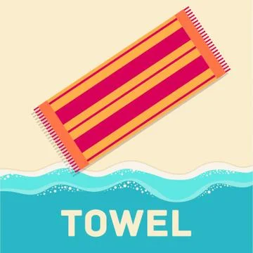 Retro flat towel concept. vector illustration design Stock Illustration