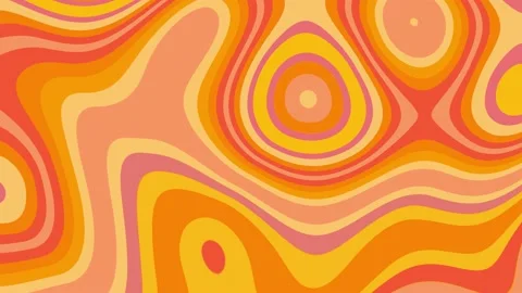 Retro Flat Wave Background Loop Yellow Orange Stock Footage 233447440