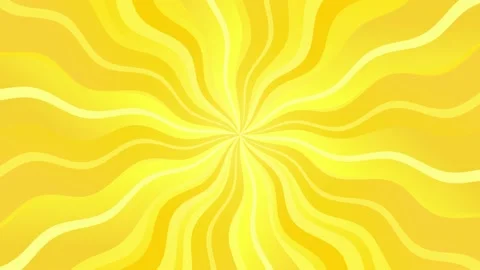 Retro Flat Wave Yellow Sunburst Sun Rays Loop Background Stock Footage 233447542
