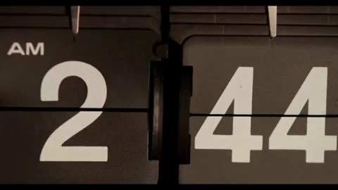 Retro flip clock showing rapid time lapse of hours Stock Footage 329667690