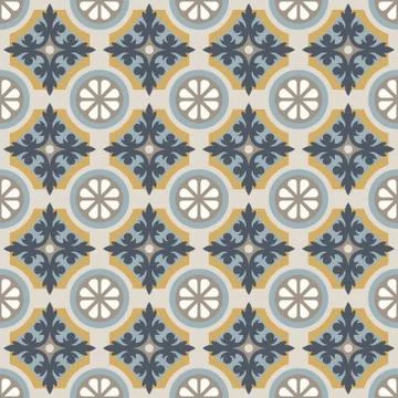 Retro Floor Tiles seamless vector patern, vintage colors Stock Illustration