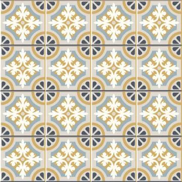 Retro Floor Tiles seamless vector patern, vintage colors Stock Illustration