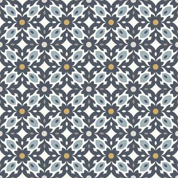 Retro Floor Tiles seamless vector patern, vintage colors Stock Illustration