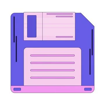 Retro floppy disk 2D cartoon object イラスト素材