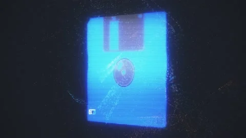 Retro Floppy Disk Hologram Stock Footage 145274341