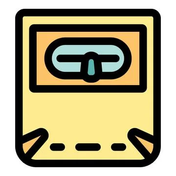 Retro floppy disk icon with bold outline Stock Illustration