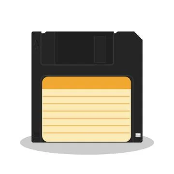 Retro floppy diskette isolated on a white background. Vintage style data stor Stock Illustration