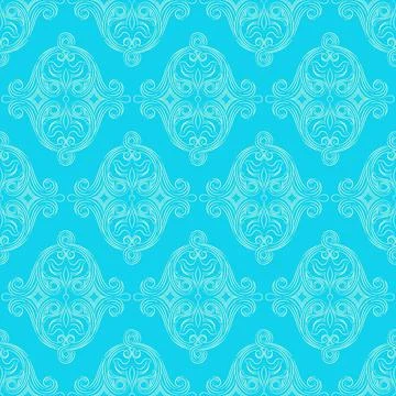 Retro floral blue pattern Stock Illustration