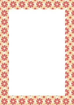 Retro floral frame vector illustration featuring repeating flower motifs. Stock Illustration