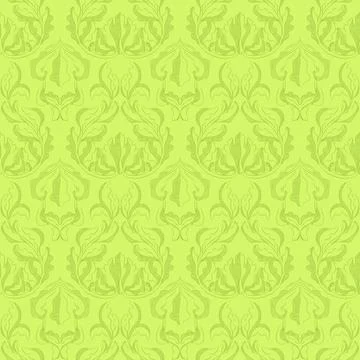 Retro floral green pattern Ilustração Stock