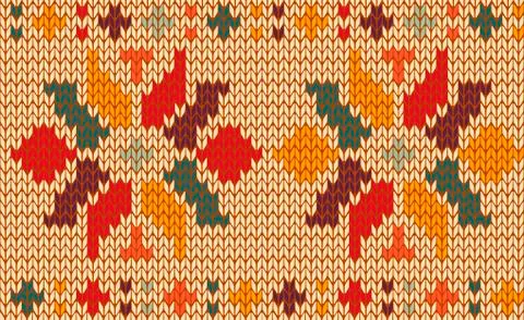 Retro floral knitted pattern background Stock-Illustration