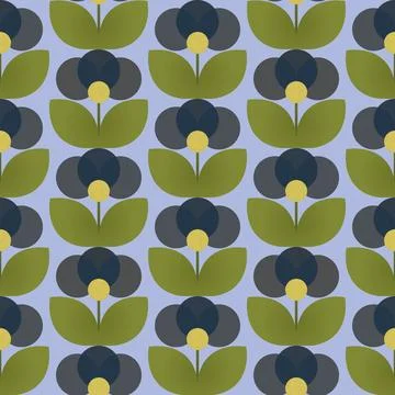 Retro Floral Pattern Seamless Background Pattern Stock Illustration