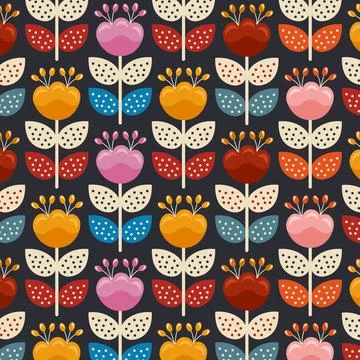 Retro Floral Pattern Vector Illustration Stock Illustration