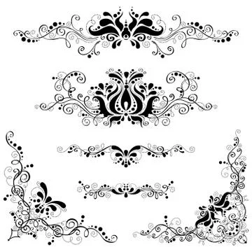Retro floral patterns. Illustrazione stock