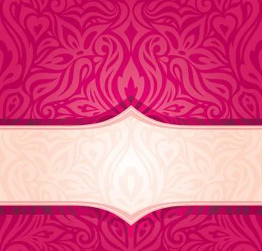 Retro floral red vector pattern Stock Illustration