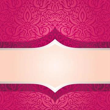 Retro floral red vector pattern wallpaper design Stock Illustration