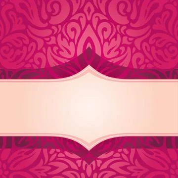 Retro floral red vector pattern wallpaper Stock Illustration