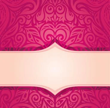 Retro floral red vector pattern Stock Illustration