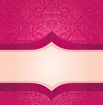 Retro floral red vector pattern wallpaper design Illustrazione stock