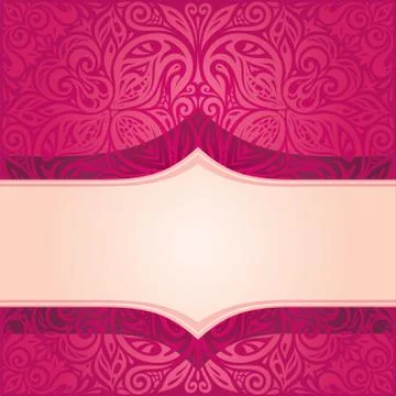 Retro floral red vector pattern wallpaper Stock Illustration