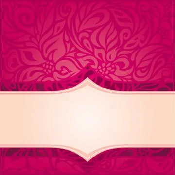 Retro floral red vector pattern wallpaper design Stock Illustration