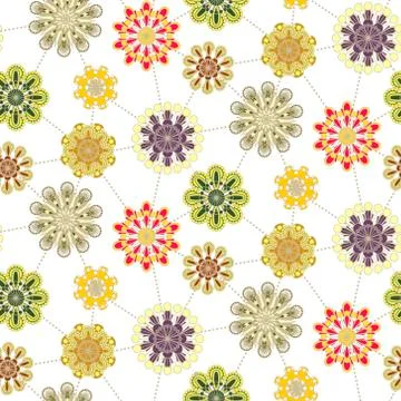 Retro  floral seamless pattern background Illustrazione stock
