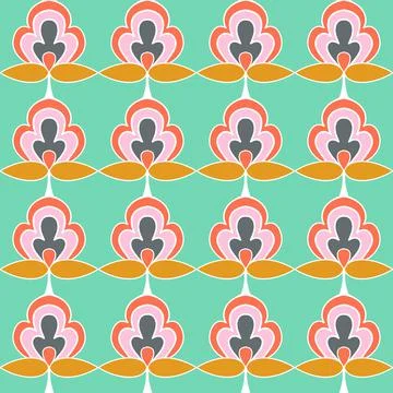 Retro floral seamless pattern design Stock Illustration