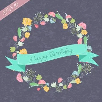 Retro flower background concept. Vector illustration Stock Illustration