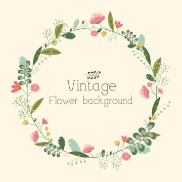 Retro flower background concept. Vector illustration Stock Illustration