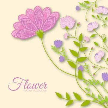 Retro flower background concept. Vector illustration Stock Illustration