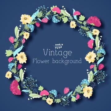 Retro flower background concept. Vector illustration Stock Illustration