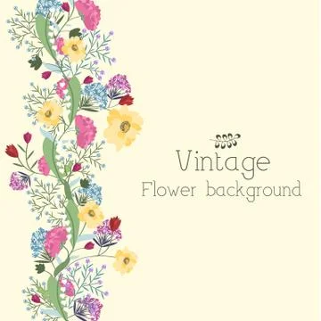 Retro flower background concept. Vector illustration Stock Illustration