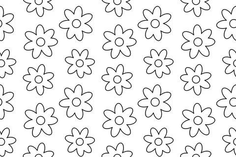 Retro Flower Pattern Coloring Page Stock Illustration