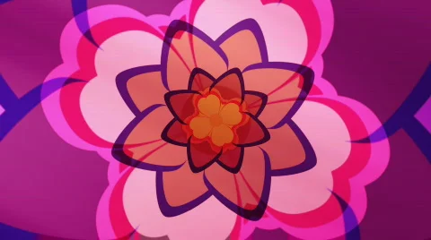 Retro Flower Spin Looping Background Stock Footage