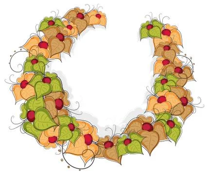 Retro flower wreath Stock Illustration