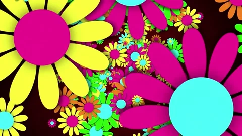 Retro flowers abstract background Stock Footage 200919181