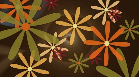 Retro Flowers animated background Stock-Footage 890041