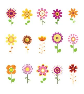 Retro Flowers Ilustração Stock