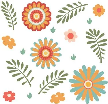 Retro flowers pattern Ilustración de archivo