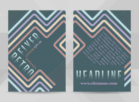 Retro flyer template A4 size. Business brochure, cover design or corporate ba Stock Illustration