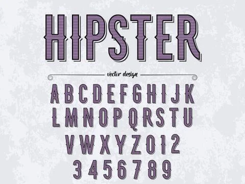 Retro. font.Typeface.Script.Shadow Effect.Handcrafted handwritten vector labe Illustrazione stock